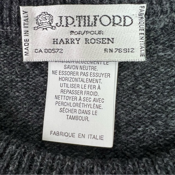 J.P. TILFORD FOR HARRY ROSEN Men’s Sweater Sz Large Vtg Merino Wool/Cashmere - Picture 5 of 12